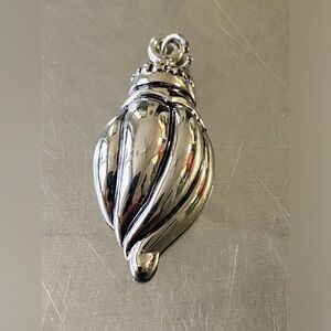 vintage signed Rebecca Collins silver-tone drop pendant